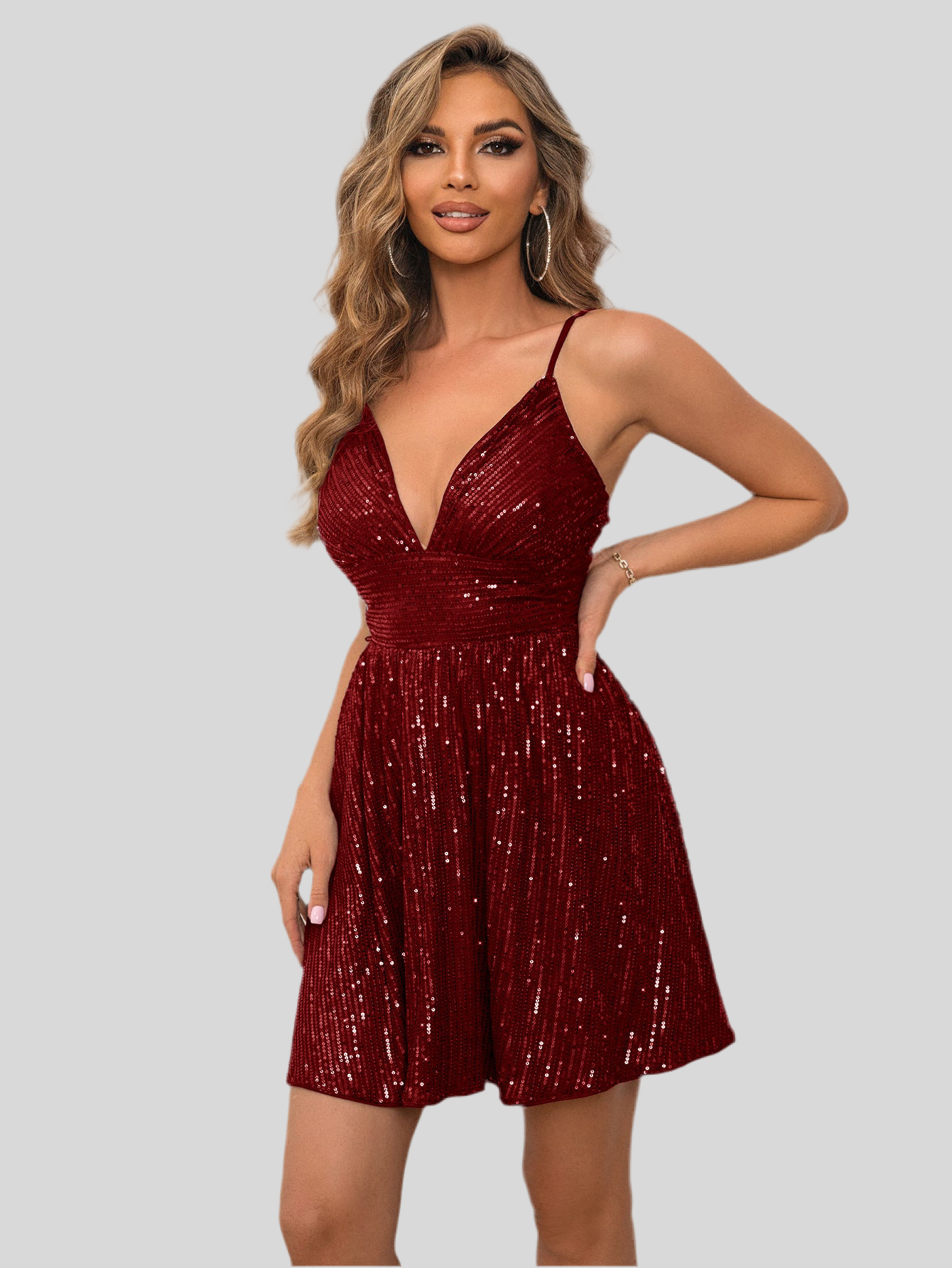 Pleated Sequin Dress